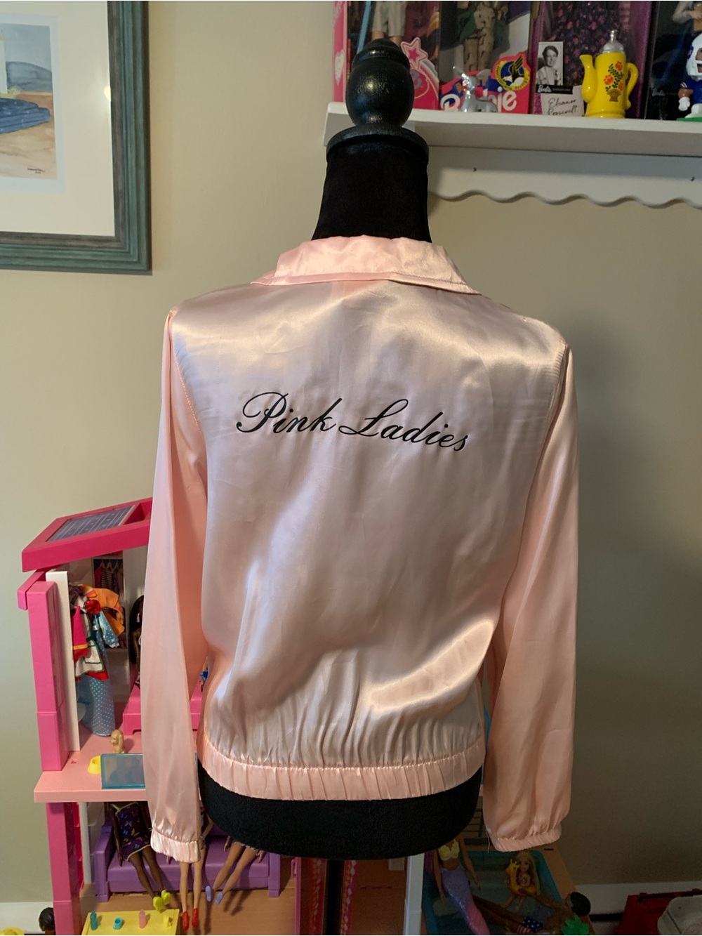 Youth Embroidered Satin Pink Ladies Jacket